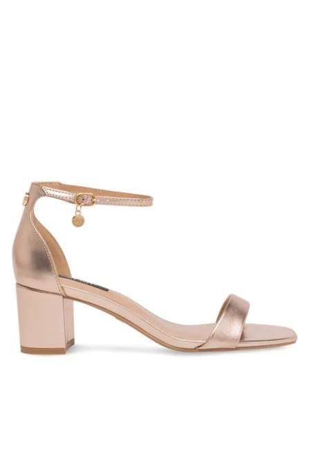 Дамски сандали -  Синтетика - Златист - Златист