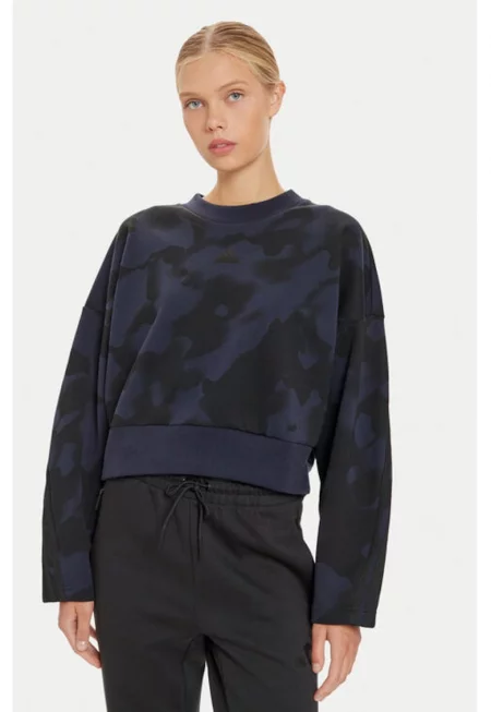 Дамски суитшърт -  303984915 - Памук/Рециклиран полиестер - Син - Син