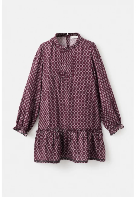 Десенирана разкроена рокля