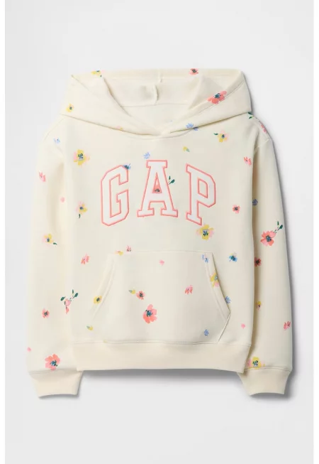 Худи с графика - Слонова кост/Жълт/Розово