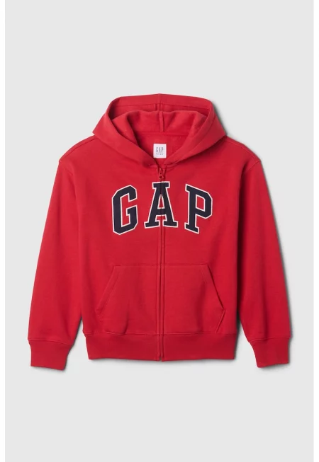 Худи с памук - цип и лого