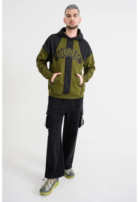 Худи Unleash The Spark - Черен/Тъмно каки