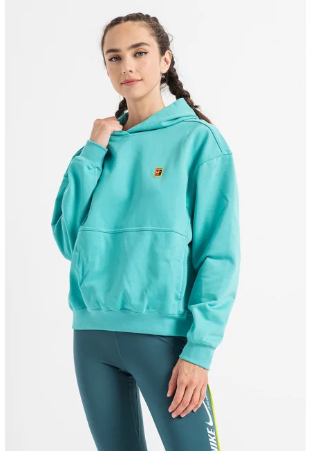 Худи за тенис Court с паднали ръкави - Ментово зелено