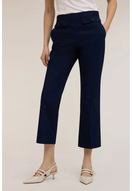 Капри панталон с висока талия - Ултрамарин синьо