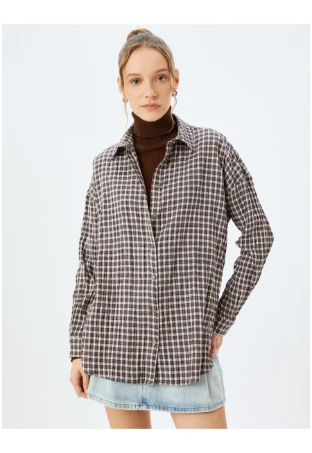 Карирана риза с дълги ръкави