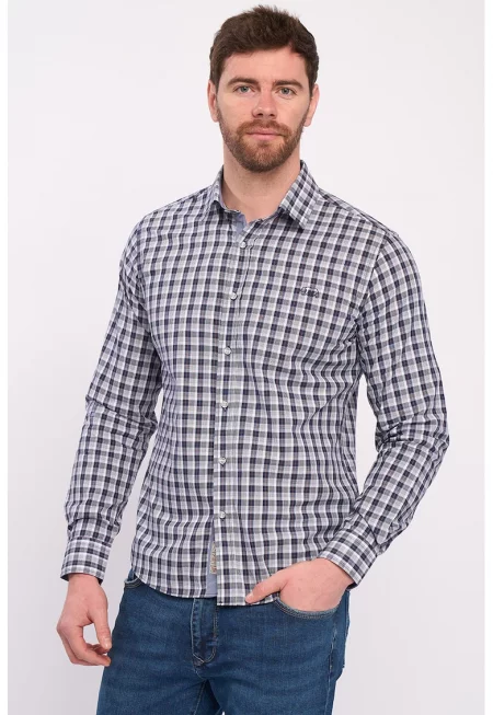 Карирана слим риза