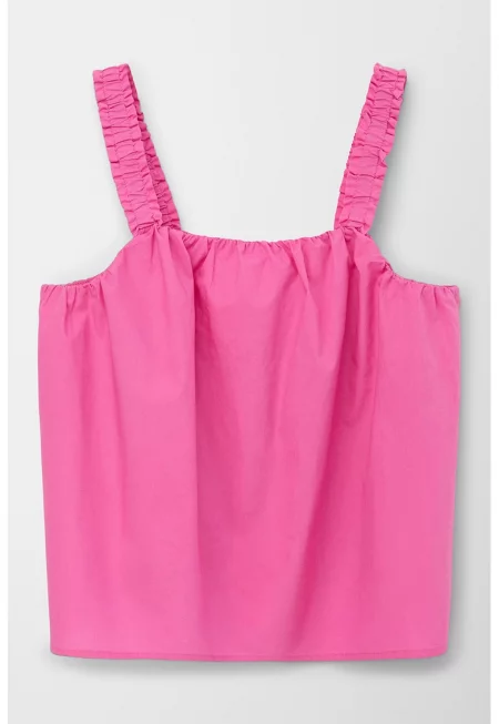 Къс топ с набрани презрамки