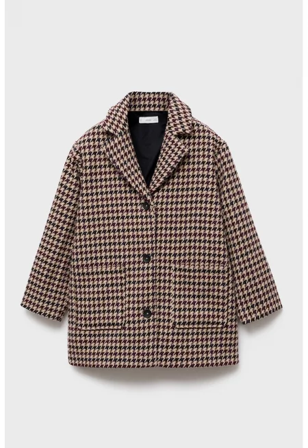 Късо пепитено палто