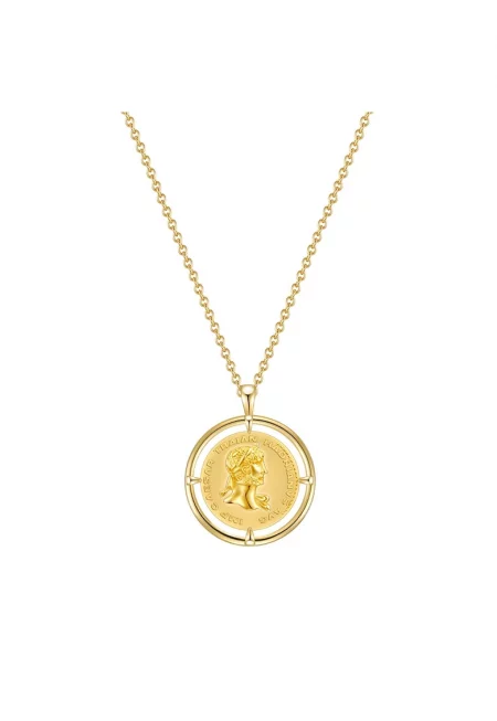 Колие с 14K злато и висулка - Златист/Жълт