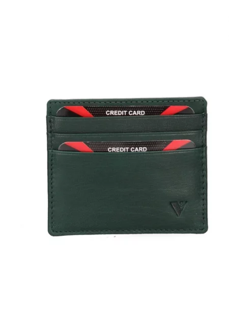 Кожен калъф за карти - Тъмнозелен