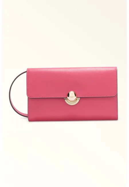 Кожен клъч Sfera с отделяща се презрамка - Фуксия