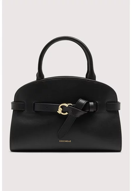 Кожена чанта Sabineс декоративна презрамка - Черен/Избеляло черно