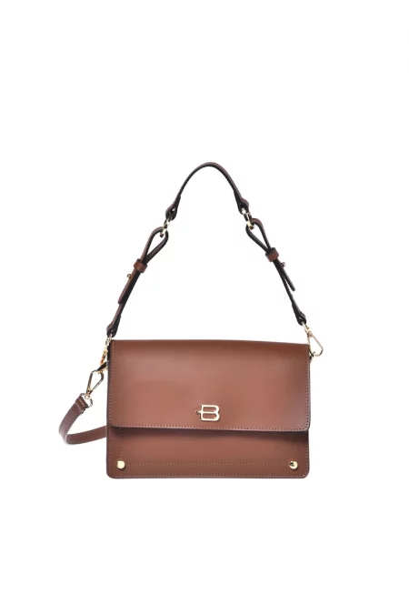 Кожена чанта за рамо с лого