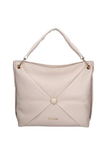 Кожена хобо чанта - Бежов