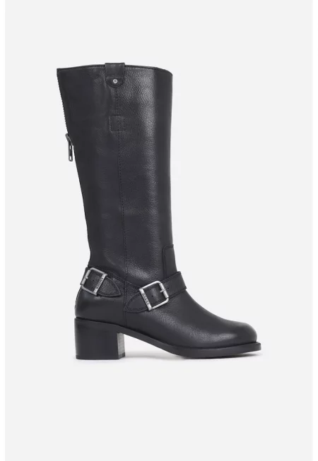 Кожени ботуши до средата на прасеца - Тъмнокафяв