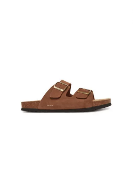 Мъжки чехли  14301 - Естествена кожа - Кафяви - Кафяв