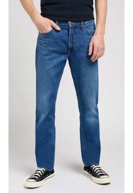 Мъжки дънки  Daren - Права кройка - Памук/Еластан - Тъмносин