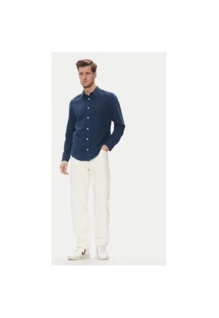 Мъжки панталон  112364188 - памук - бял - Бял