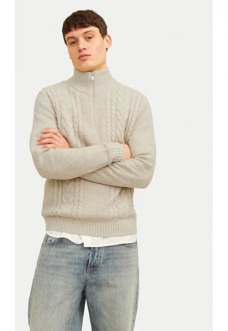Мъжки пуловер -  304372902 - Акрил - Бежов - Бежов