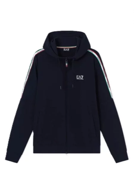 Мъжки суичър с цип TRAIN ITALIAN SPIRIT M HOODIE FZ COPL -  Памук - Син - Син