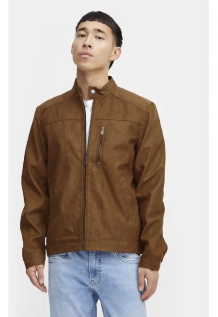 Мъжко яке -  303541026 - Еко кожа - Кафяв - Кафяв