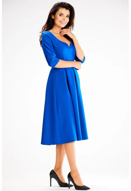 Миди рокля с три четвърти ръкав A598