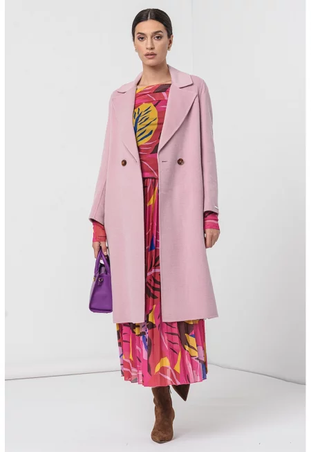 Палто с вълна и цепки встрани