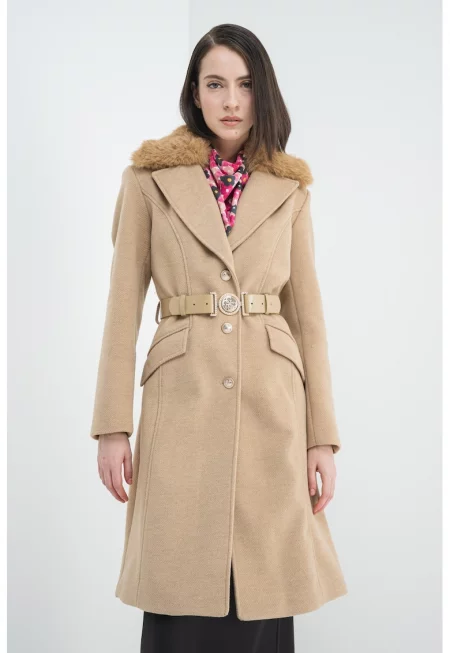 Палто с вълна с връзки
