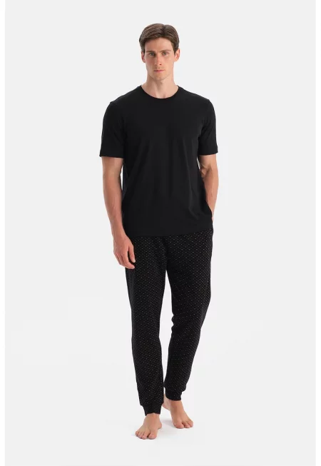 Памучна долна пижама с графика