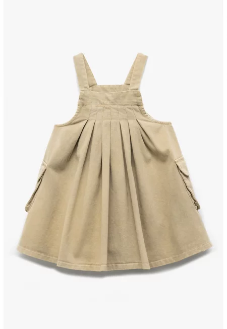 Плисирана рокля с джобове с капаче