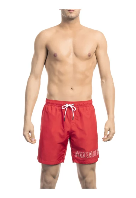 Плувни шорти с връзка - Червен