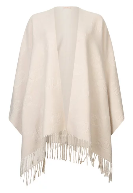 Пончо с ресни - Бежов