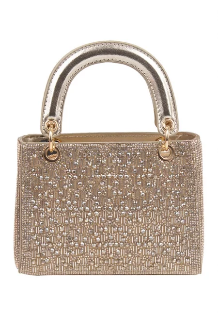 Ръчна чанта от еко кожа с декоративни камъни