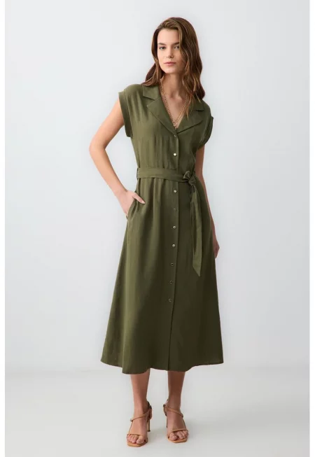 Рокля тип риза с лен - Каки