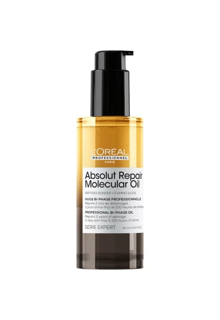 Serie Expert Absolut Repair Молекулярно двуфазно масло за коса - ефект против накъдряне - 3 пъти повече подхранване - до 100 часа блясък - 2% пептидни ...
