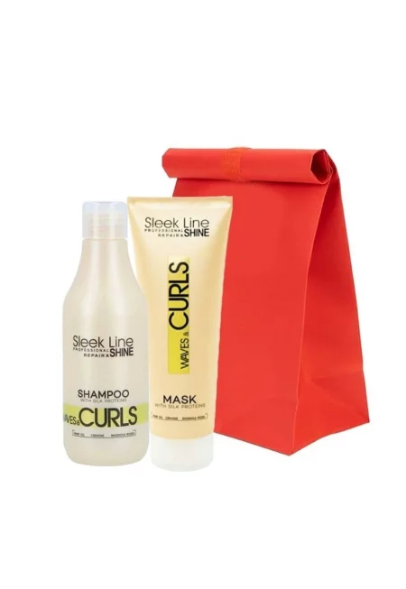 Set  Waves & Curls – Шампоан - 300 мл и Маска с протеини от коприна - 250 мл