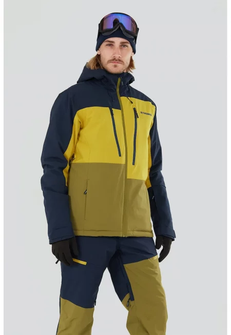 Ски яке Atlas Allmountain с качулка - Жълт/Тъмносин