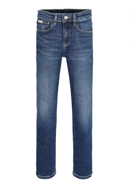 Скини дънки със средновисока талия - Тъмносин