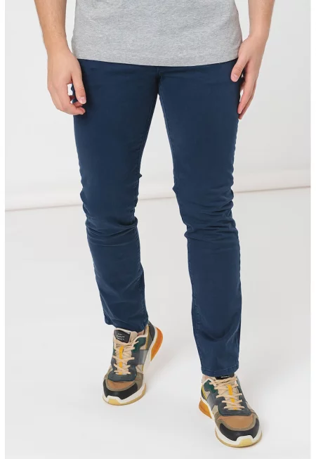 Слим дънки със средновисока талия - Тъмносин