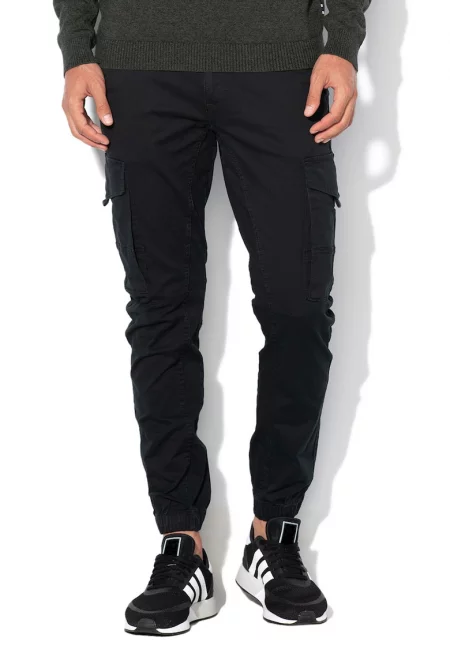 Слим панталон карго Paul - Черен