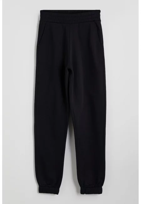 Спортен панталон с еластична талия - Черен -