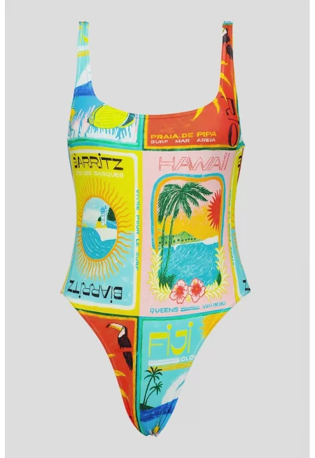 Цял бански Atlas с принт - Многоцветен