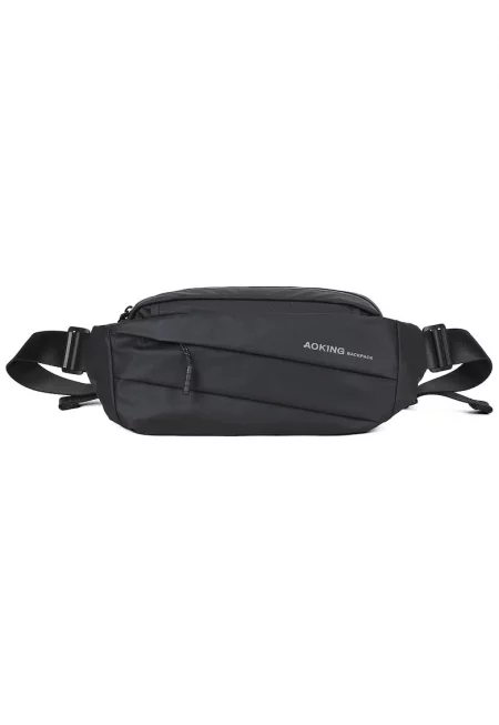 Унисекс чанта за кръста с лого - Черен