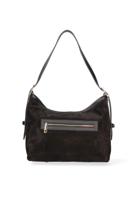 Велурена чанта за рамо Araminta Pro - Черен