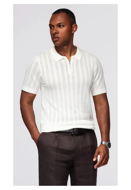 Вискозна поло риза с цип  OM-POSS-0158