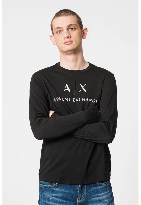 Вталена памучна блуза - Бял/Черен