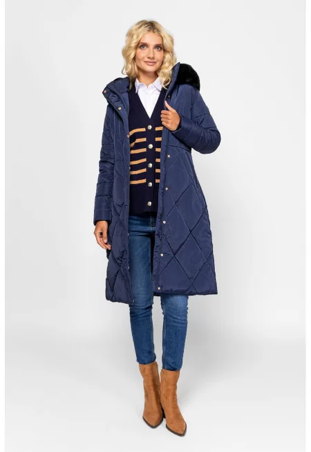 Зимно яке с еко пух - Тъмносин