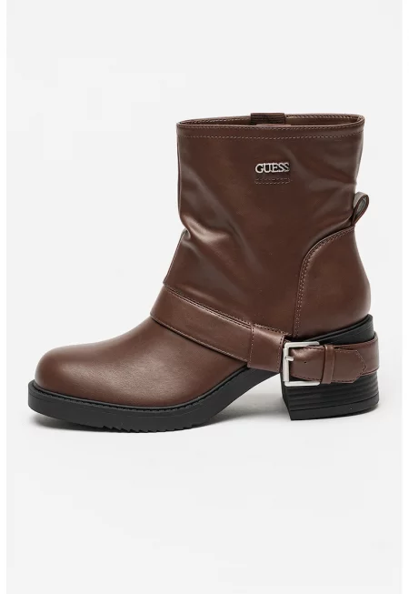 Боти от еко кожа с масивен ток