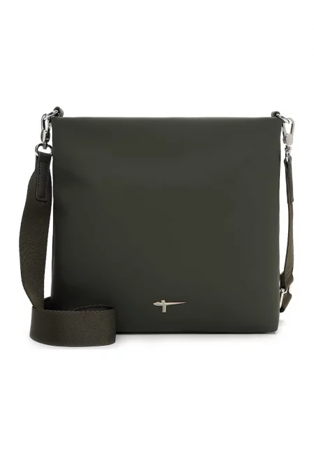 Чанта през рамо от еко кожа с външен джоб с цип