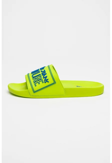 Чехли с релефно лого - Лайм зелено/Светлосин